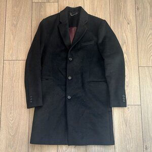 Topman Black Long Dress Overcoat